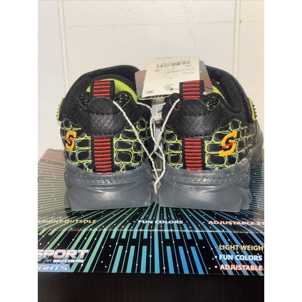 Ssport By Skechers Drego Light Up Small Boys Sz 7 Fun Pattern New - Picture 3 of 8